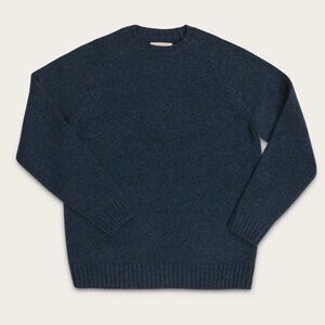Filson Heritage 5-Gauge Wool Sweater Crewneck Pullover Made in Italy Blue